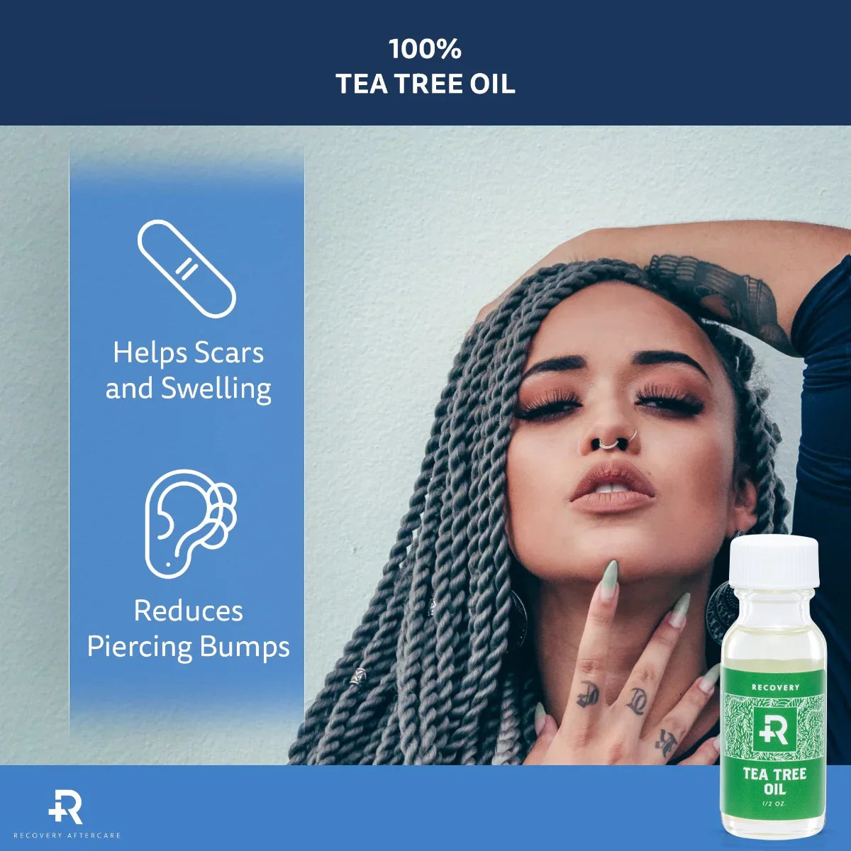 Recovery Aftercare Sea Salt and Tea Tree Oil Combo — Piercing Aftercare System