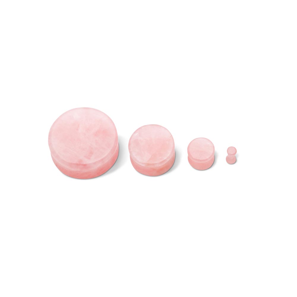 Double Flare Rose Quartz Stone Plug — Price Per Pair