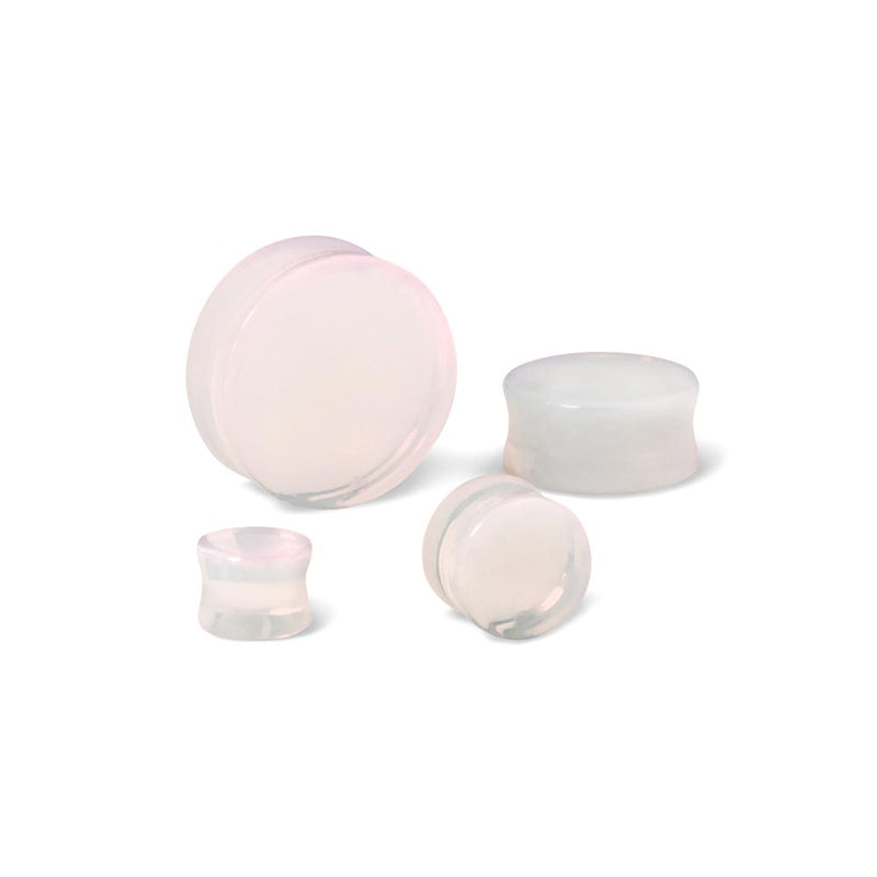 Double Flare Opalite Glass Plug — Price Per Pair