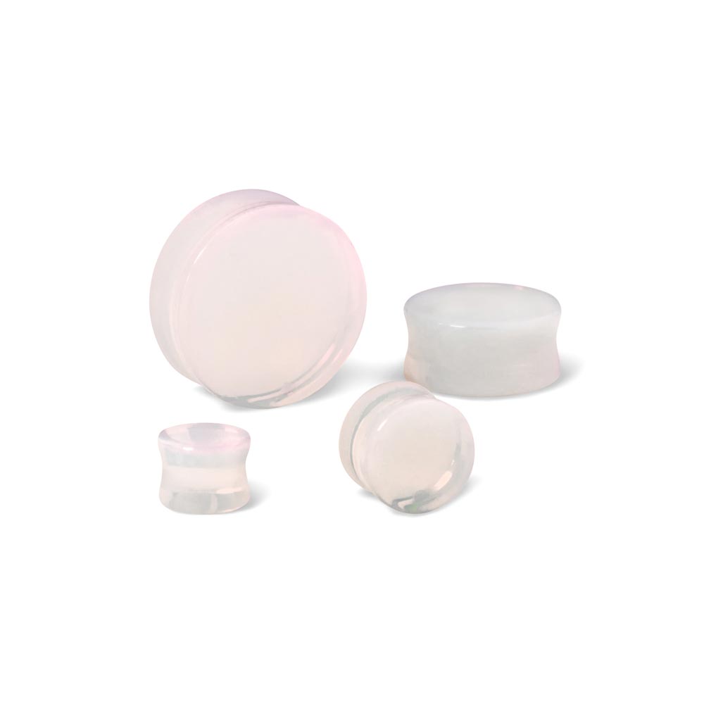 Double Flare Opalite Glass Plug — Price Per Pair