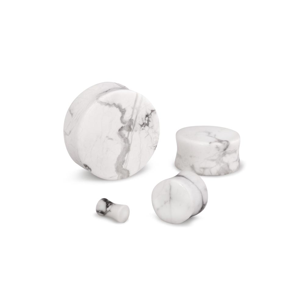 White Pine Howlite Stone Plug — Price Per 1