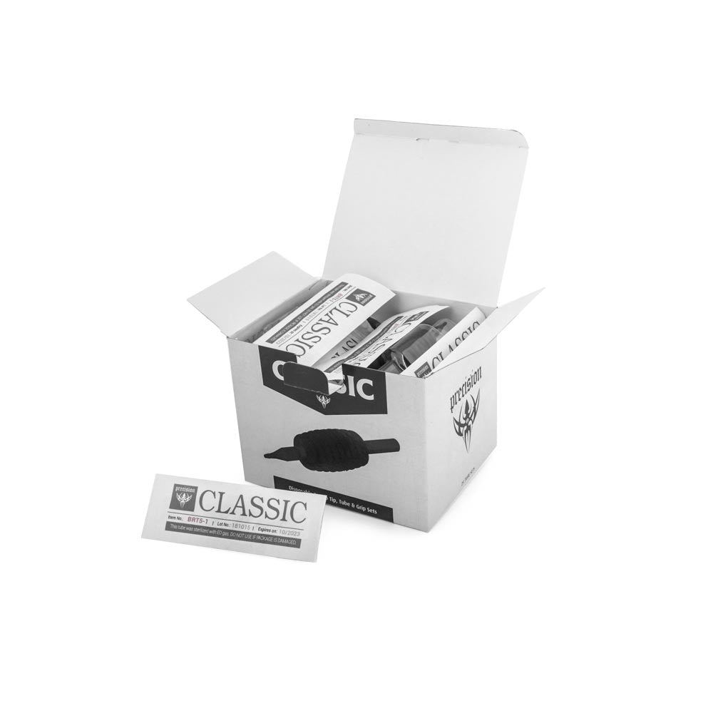 Classic Tube & Grip Sets — 1" Black Disposable Grip — Box of 25
