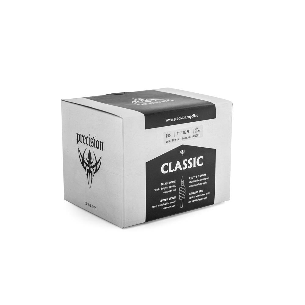 Classic Tube & Grip Sets — 1" Black Disposable Grip — Box of 25