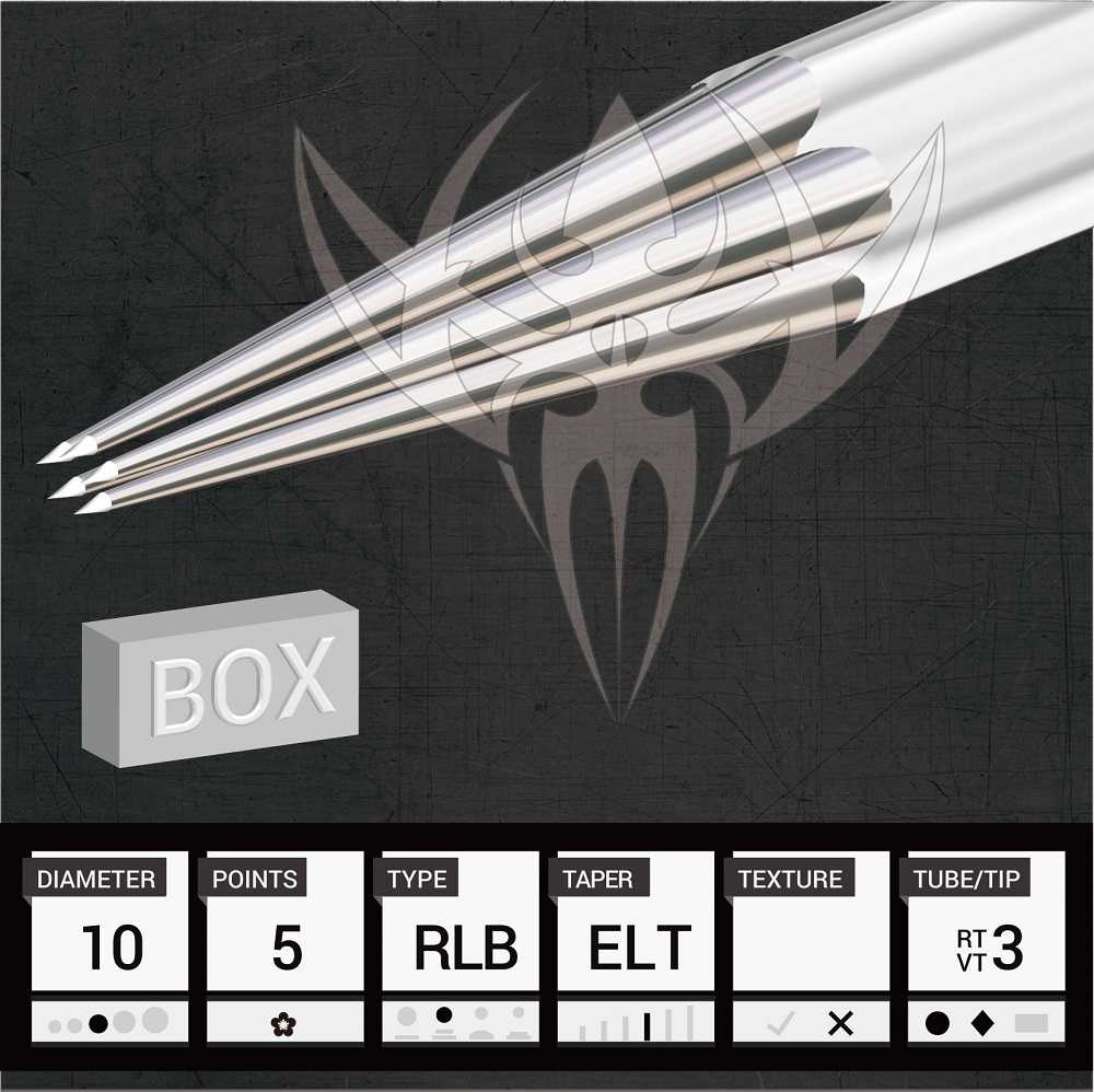 #10 BugPin Round Liner — Precision Needles — Box of 50 Premade Sterilized Tattoo Needles