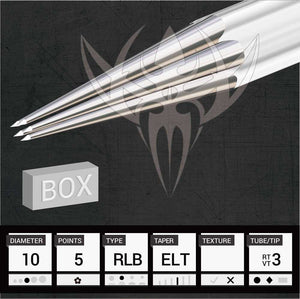 #10 BugPin Round Liner — Precision Needles — Box of 50 Premade Sterilized Tattoo Needles