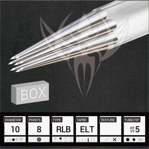 #10 BugPin Round Liner — Precision Needles — Box of 50 Premade Sterilized Tattoo Needles