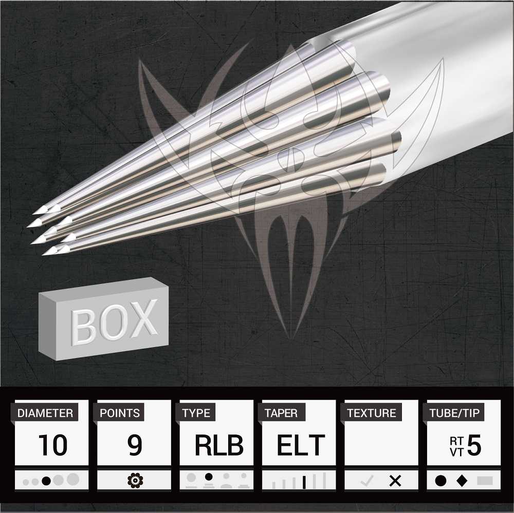 #10 BugPin Round Liner — Precision Needles — Box of 50 Premade Sterilized Tattoo Needles