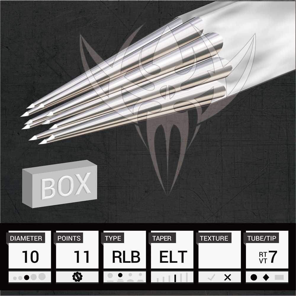 #10 BugPin Round Liner — Precision Needles — Box of 50 Premade Sterilized Tattoo Needles