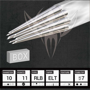 #10 BugPin Round Liner — Precision Needles — Box of 50 Premade Sterilized Tattoo Needles