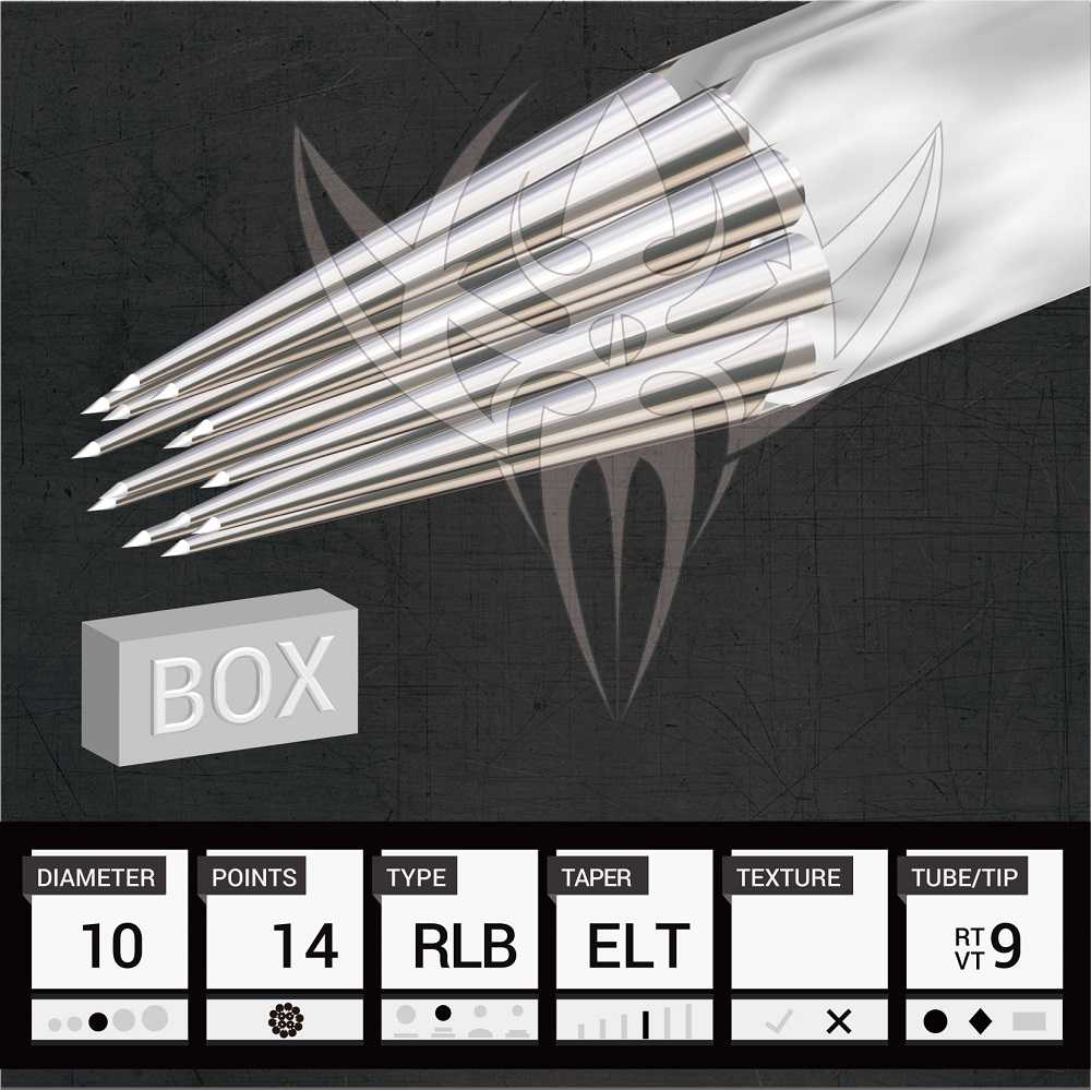 #10 BugPin Round Liner — Precision Needles — Box of 50 Premade Sterilized Tattoo Needles