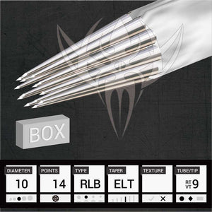 #10 BugPin Round Liner — Precision Needles — Box of 50 Premade Sterilized Tattoo Needles