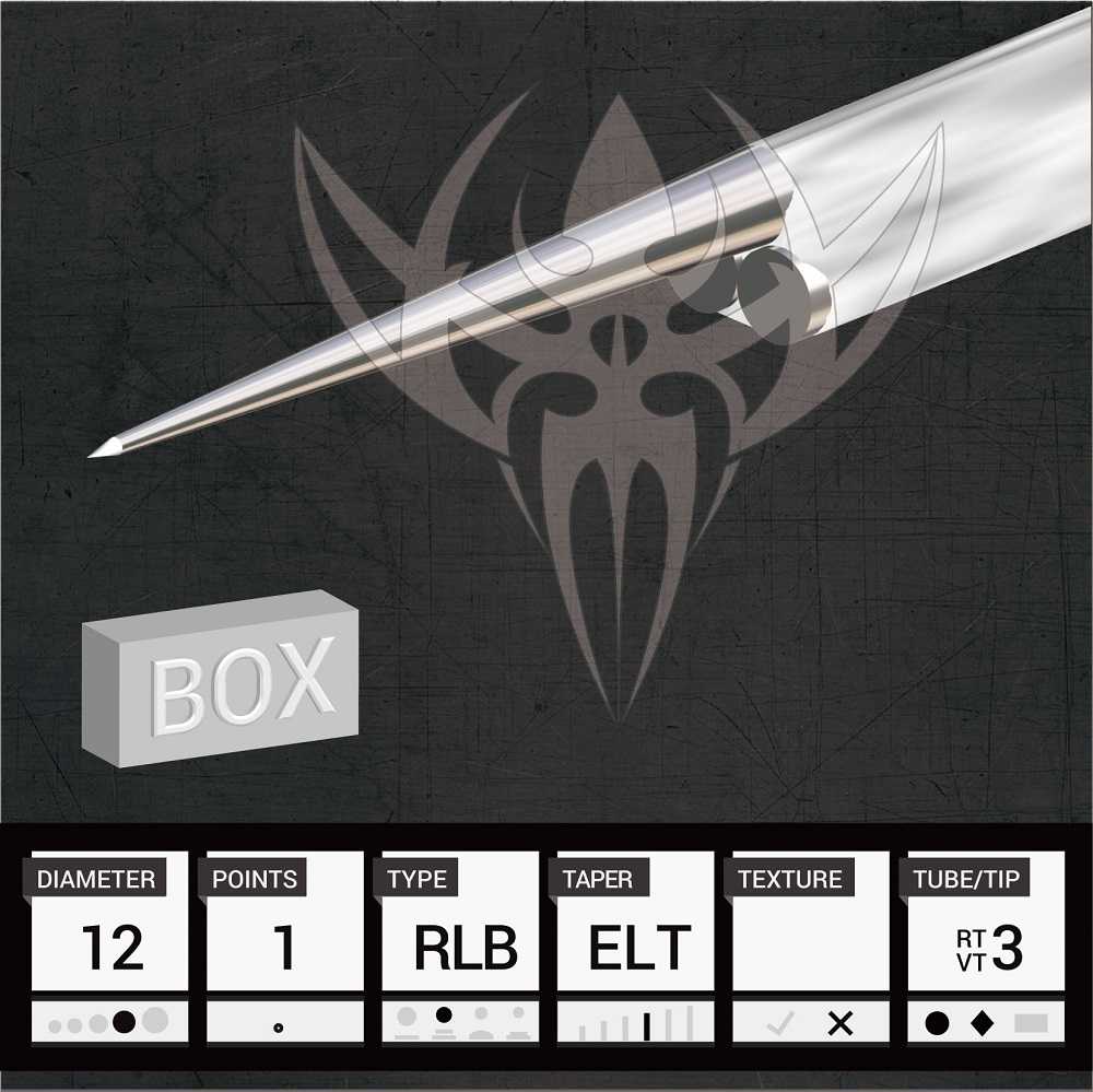 #12 Standard Round Liner — Precision Needles — Box of 50 Premade Sterilized Tattoo Needles