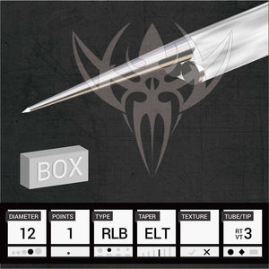 #12 Standard Round Liner — Precision Needles — Box of 50 Premade Sterilized Tattoo Needles