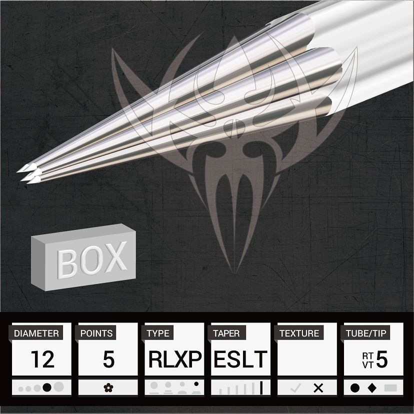 #12 Extra Super Tight Round Liner — Precision Needles — Box of 50 Premade Sterilized Tattoo Needles