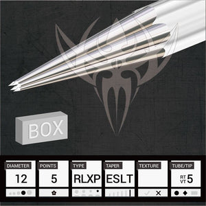 #12 Extra Super Tight Round Liner — Precision Needles — Box of 50 Premade Sterilized Tattoo Needles