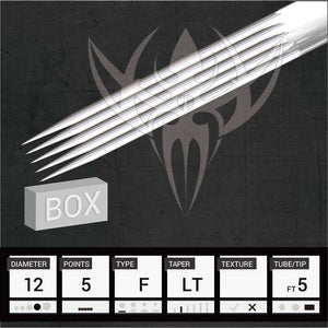 #12 Flat — Precision Needles — Box of 50 Premade Sterilized Tattoo Needles