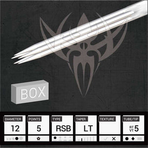 #12 Round Shader — Precision Needles — Box of 50 Premade Sterilized Tattoo Needles