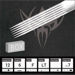 #12 Flat — Precision Needles — Box of 50 Premade Sterilized Tattoo Needles