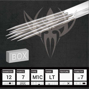 #12 Magnum Curved Weaved — Precision Needles — Box of 50 Premade Sterilized Tattoo Needles
