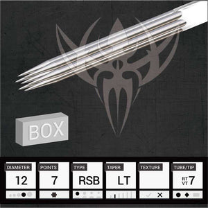 #12 Round Shader — Precision Needles — Box of 50 Premade Sterilized Tattoo Needles