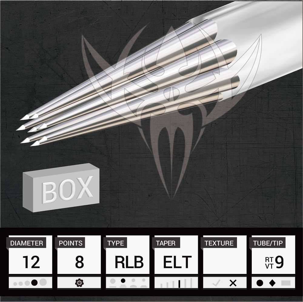 #12 Standard Round Liner — Precision Needles — Box of 50 Premade Sterilized Tattoo Needles