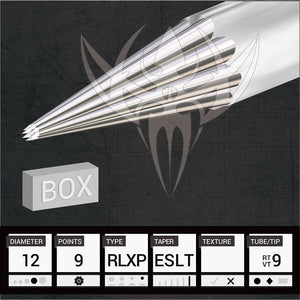 #12 Extra Super Tight Round Liner — Precision Needles — Box of 50 Premade Sterilized Tattoo Needles