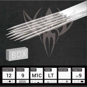 #12 Magnum Curved Weaved — Precision Needles — Box of 50 Premade Sterilized Tattoo Needles