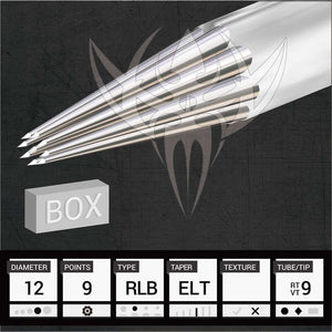 #12 Standard Round Liner — Precision Needles — Box of 50 Premade Sterilized Tattoo Needles