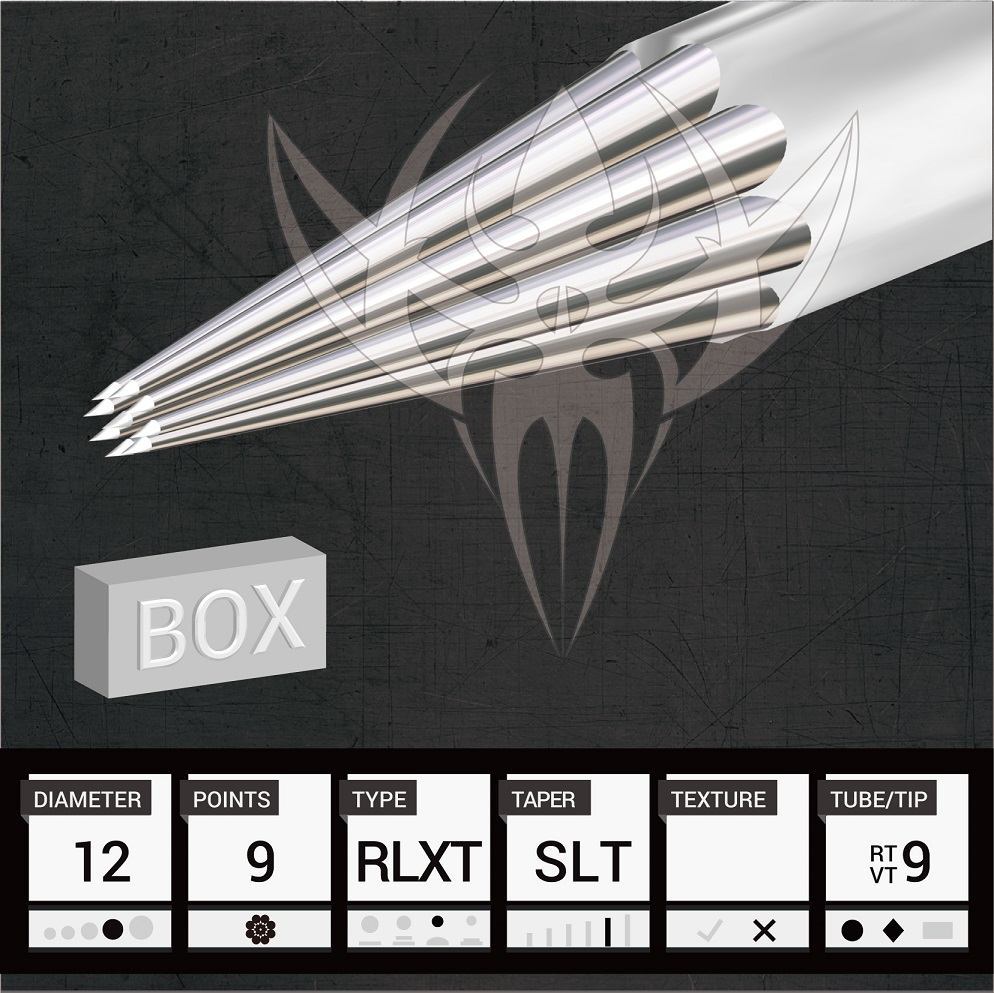 #12 Super Tight Round Liner — Precision Needles — Box of 50 Premade Sterilized Tattoo Needles