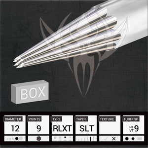 #12 Super Tight Round Liner — Precision Needles — Box of 50 Premade Sterilized Tattoo Needles