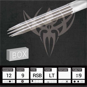 #12 Round Shader — Precision Needles — Box of 50 Premade Sterilized Tattoo Needles