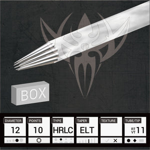 #12 Hollow Round Liner 3.5mm Taper — Precision Needles — Box of 50 Premade Sterilized Tattoo Needles