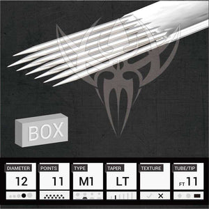 #12 Standard Magnum — Precision Needles — Box of 50 Premade Sterilized Tattoo Needles