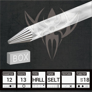 #12 Hollow Round Liner 6.0mm Taper — Precision Needles — Box of 50 Premade Sterilized Tattoo Needles