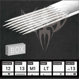 #12 Standard Magnum — Precision Needles — Box of 50 Premade Sterilized Tattoo Needles