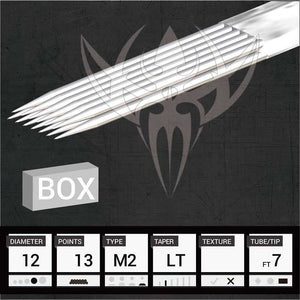 #12 Magnum Stacked — Precision Needles — Box of 50 Premade Sterilized Tattoo Needles