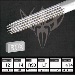 #12 Round Shader — Precision Needles — Box of 50 Premade Sterilized Tattoo Needles