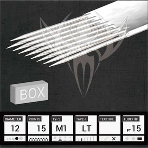 #12 Standard Magnum — Precision Needles — Box of 50 Premade Sterilized Tattoo Needles