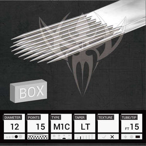 #12 Magnum Curved Weaved — Precision Needles — Box of 50 Premade Sterilized Tattoo Needles