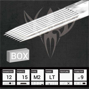 #12 Magnum Stacked — Precision Needles — Box of 50 Premade Sterilized Tattoo Needles