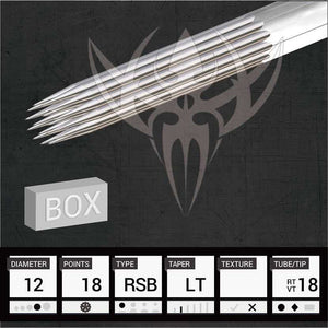 #12 Round Shader — Precision Needles — Box of 50 Premade Sterilized Tattoo Needles