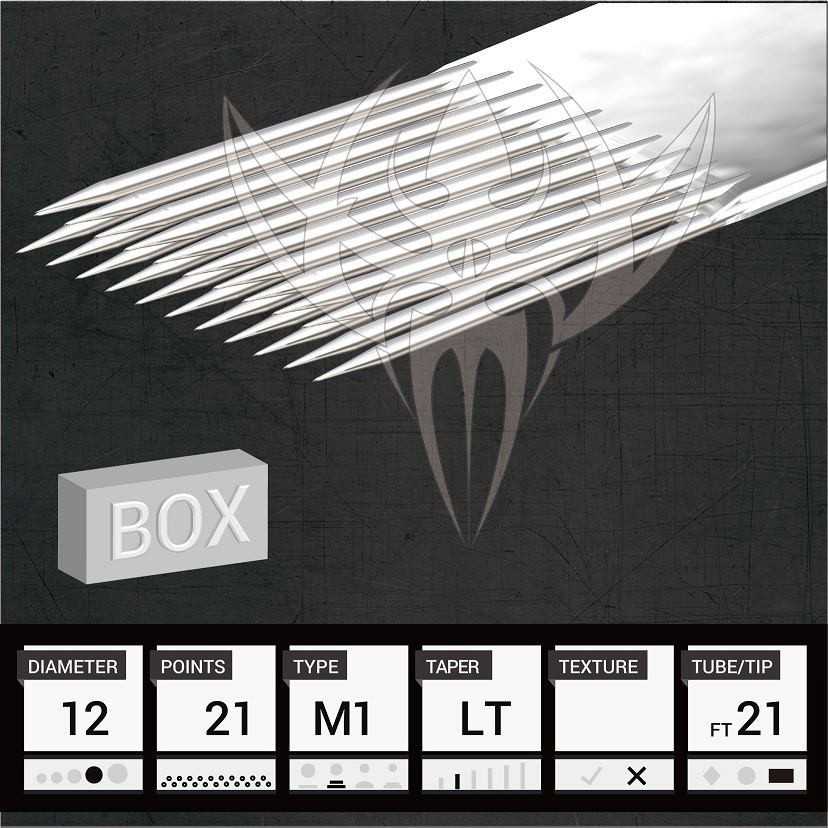 #12 Standard Magnum — Precision Needles — Box of 50 Premade Sterilized Tattoo Needles