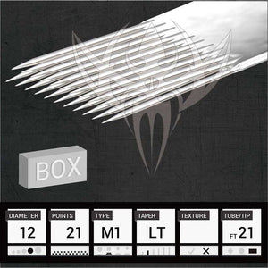 #12 Standard Magnum — Precision Needles — Box of 50 Premade Sterilized Tattoo Needles