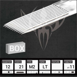 #12 Magnum Stacked — Precision Needles — Box of 50 Premade Sterilized Tattoo Needles