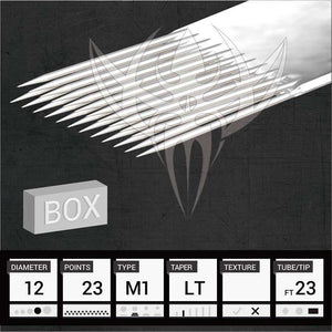 #12 Standard Magnum — Precision Needles — Box of 50 Premade Sterilized Tattoo Needles