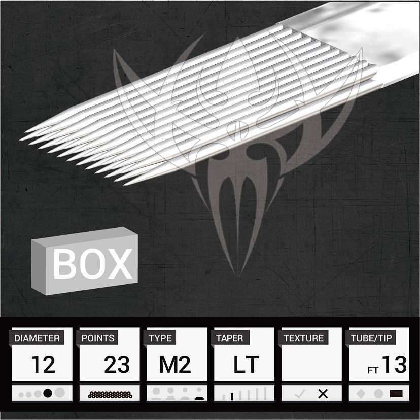 #12 Magnum Stacked — Precision Needles — Box of 50 Premade Sterilized Tattoo Needles