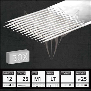#12 Standard Magnum — Precision Needles — Box of 50 Premade Sterilized Tattoo Needles