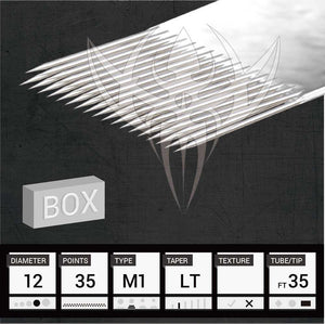 #12 Standard Magnum — Precision Needles — Box of 50 Premade Sterilized Tattoo Needles