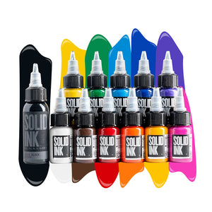 12 Color Mini Travel Set — Solid Ink — 1/2oz Bottles