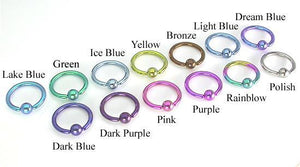 Tilum 12g Titanium Captive Bead Ring with Titanium Ball